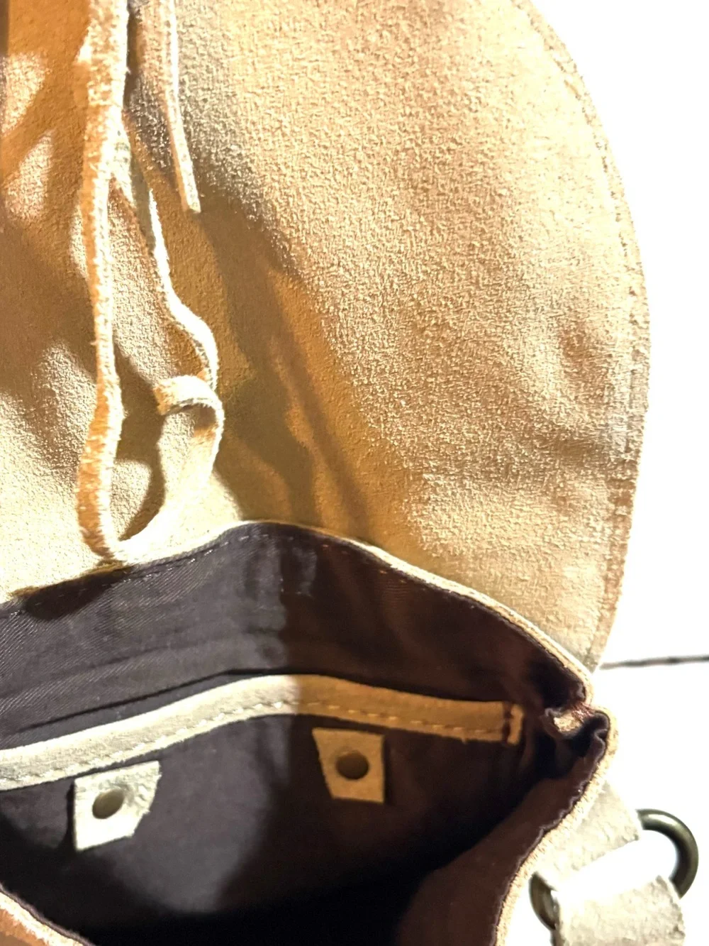 Alternative Suede Crossbody Bag in Tan